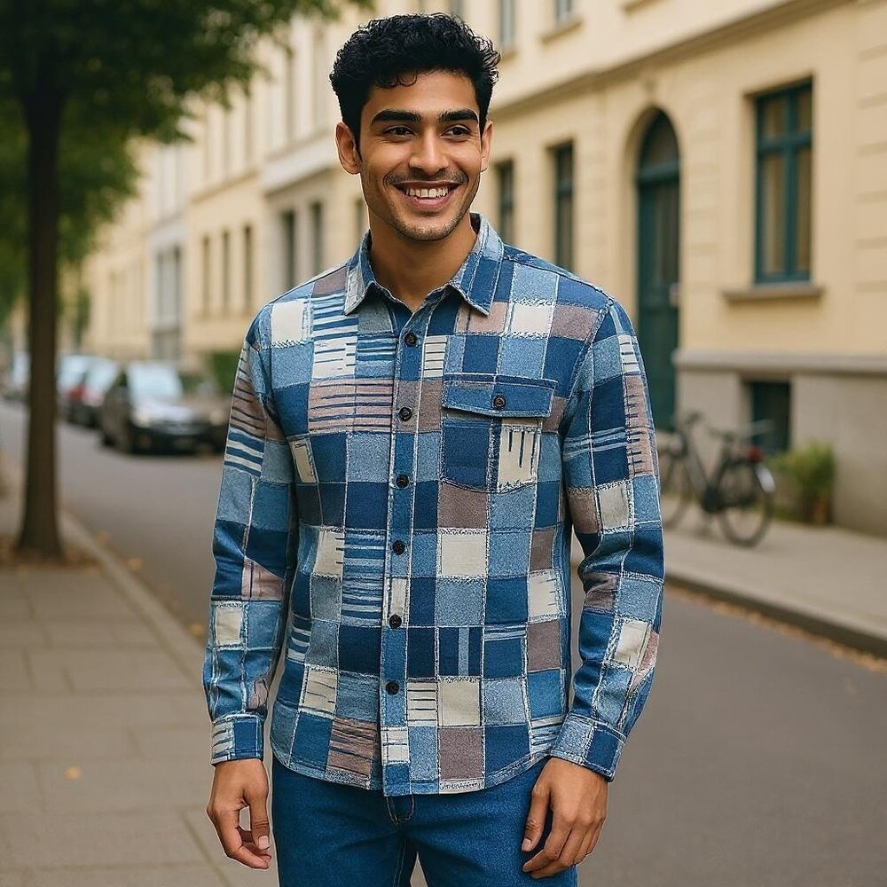 Ouku Button Down Shirt Size MnMulticolor Blue Shirt Long Sleeve Shirt